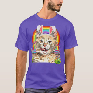 Cute Easter Cat Bunny Egg Hunt Rainbow Cat Lovers T-Shirt