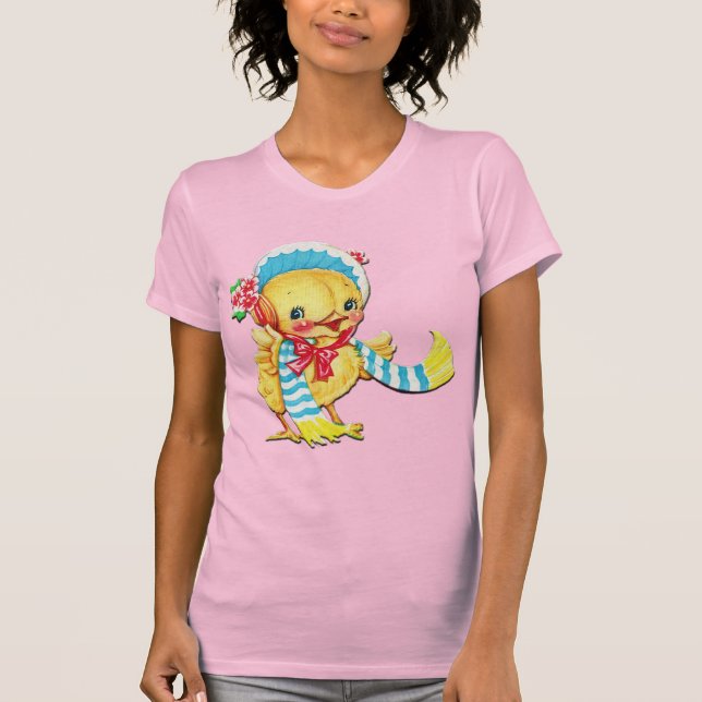 Cute Easter Chic on Pink T Shirt (Front)