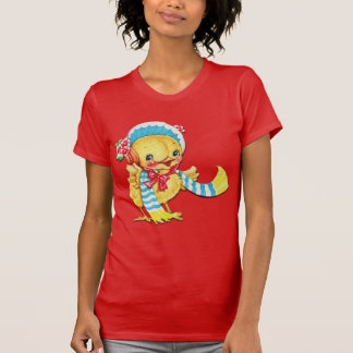 Cute Easter Chic on Red T Shirt