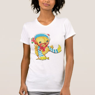 Cute Easter Chic on White T Shirt