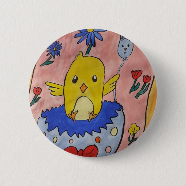 Cute Easter Chick Badge (Front)