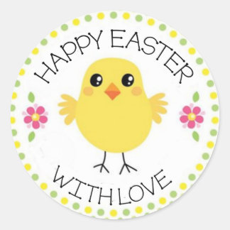 Cute Easter Chick Classic Round Sticker