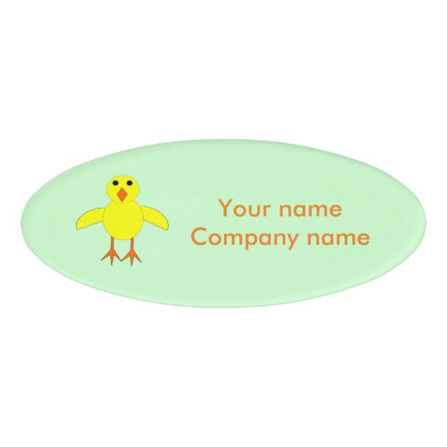 Cute Easter Chick Custom Name Tag (Front)