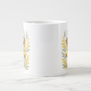 Cute Easter Chick Glasses Mimosa Bloom Large Coffee Mug