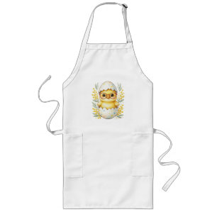 Cute Easter Chick Glasses Mimosa Bloom Long Apron