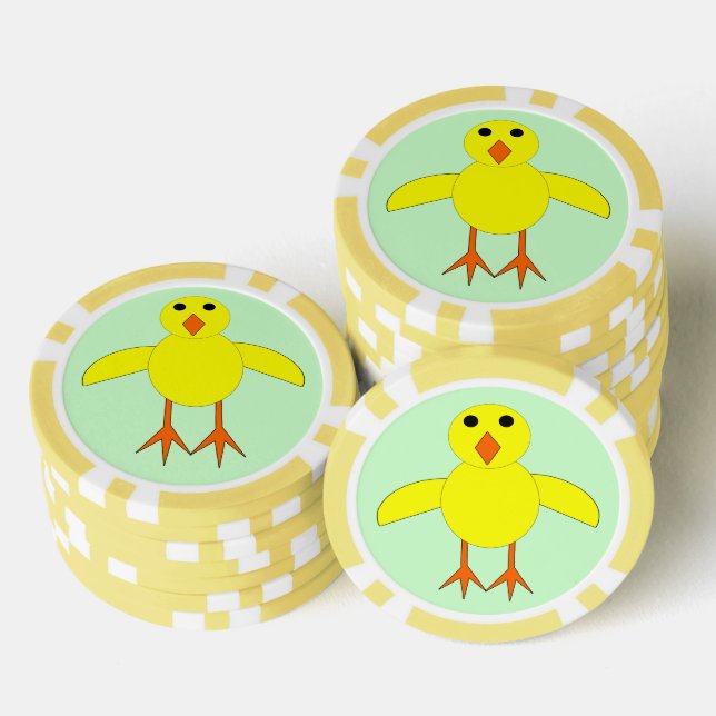 Cute Easter Chick Golf Poker Chips (Stack)