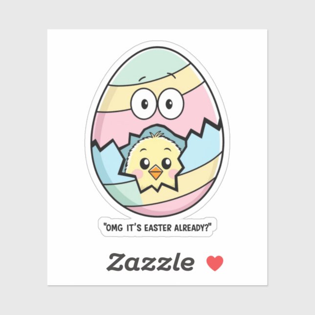 Cute Easter Chick in Cracked Egg - Spring Holiday  (Sheet)