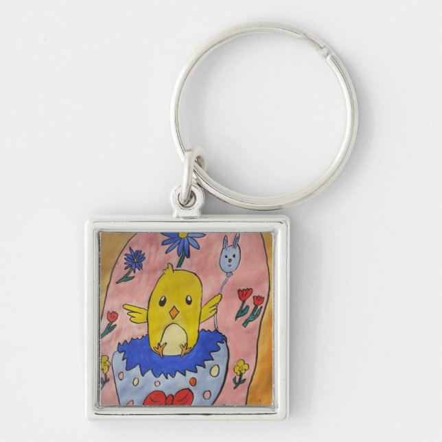 Cute Easter Chick Key Ring (Front)