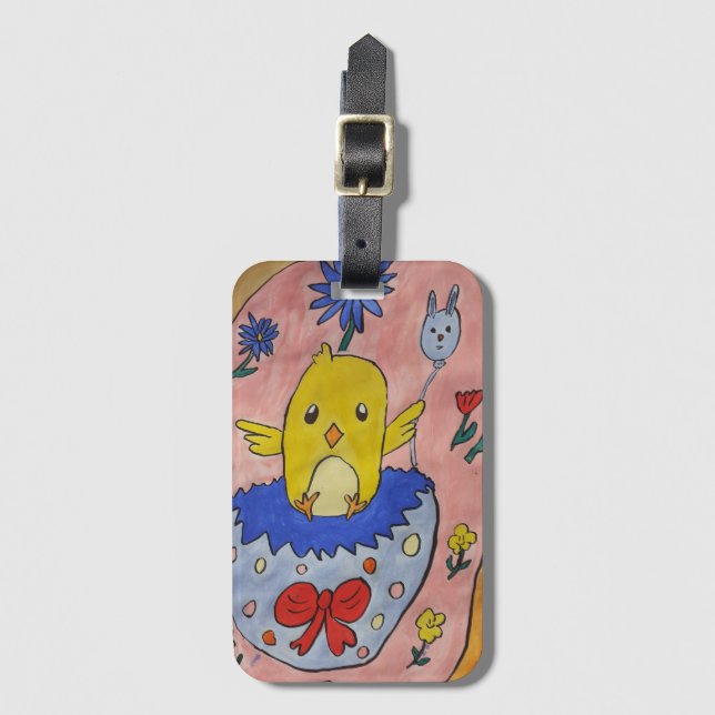 Cute Easter Chick Luggage Tag (Front Vertical)