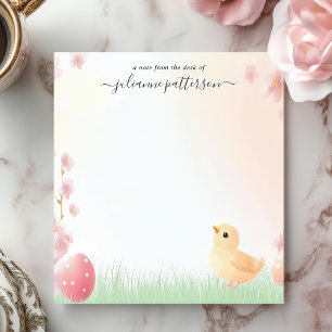 Cute Easter Chick Spring Blossom Personalised Name Notepad