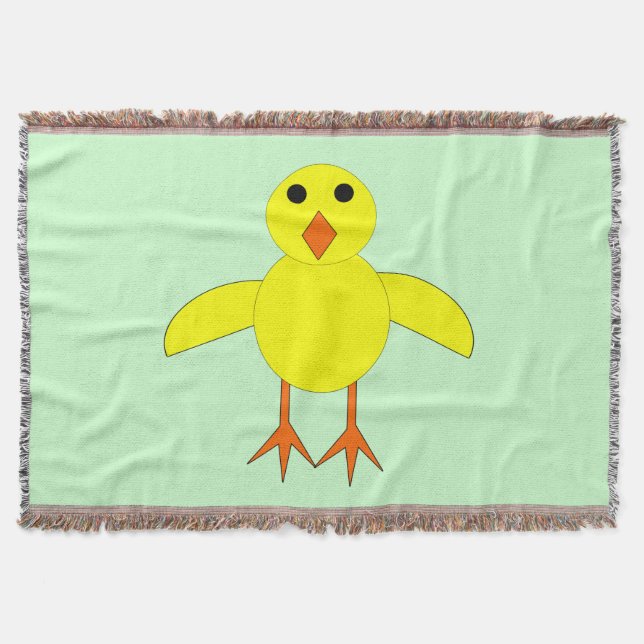 Cute Easter Chick Throw Blanket (Front)