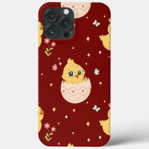 Cute Easter Chick with Pink Bow Seamless Pattern  iPhone 13 Pro Max Case