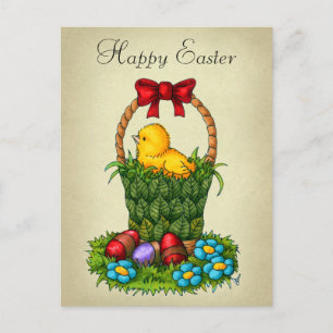 Cute Easter Chicken Holiday Postcard
