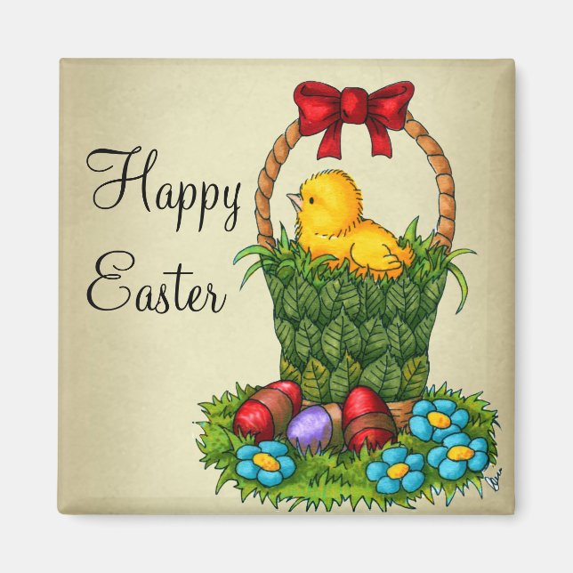 Cute Easter Chicken Magnet (Front)