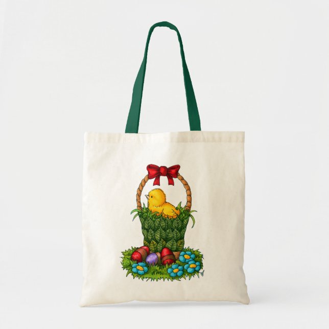 Cute Easter Chicken Tote Bag (Front)