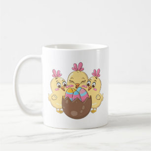 Cute Easter Chickens with Egg Coffee Mug