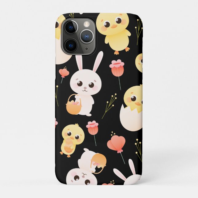 Cute Easter Chicks & Bunnies Seamless Pattern  Case-Mate iPhone Case (Back)