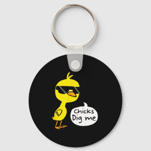 Cute easter chicks dig me shirt Cute easter chicks Key Ring