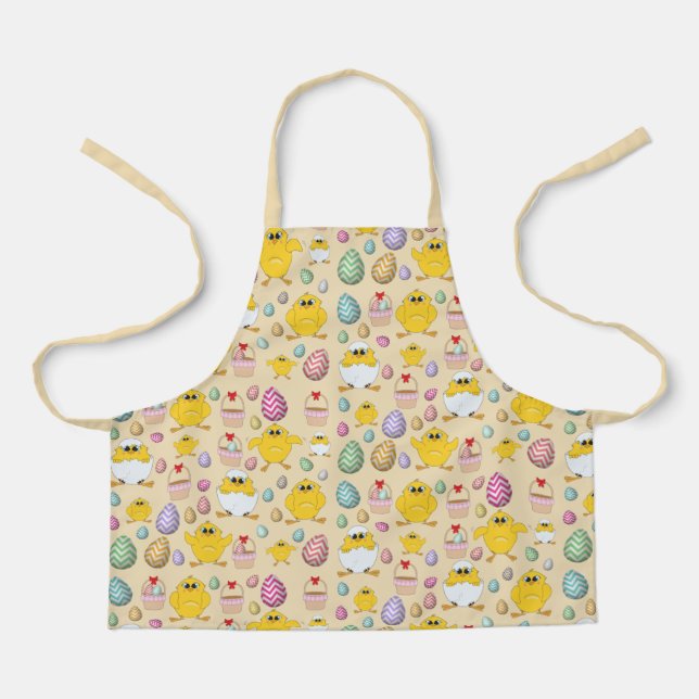 Cute Easter Chicks Pattern Apron (Front)