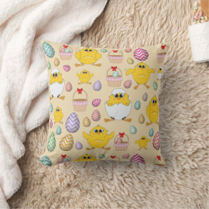Cute Easter Chicks Pattern   Cushion