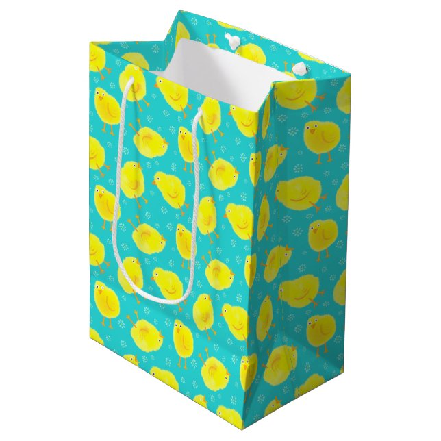 Cute Easter Chicks Pattern Medium Gift Bag (Front Angled)