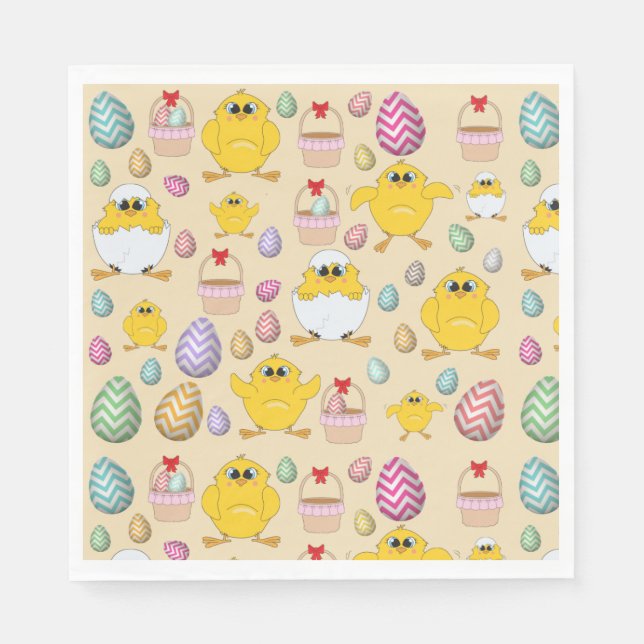 Cute Easter Chicks Pattern   Napkin (Front)