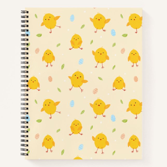 Cute Easter Chicks Pattern Notebook (Front)