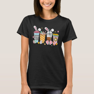 Cute Easter Coffee Bunny Latte Coffee Easter 2023  T-Shirt