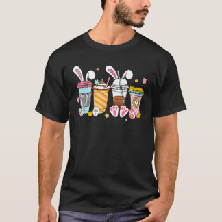 Cute Easter Coffee Bunny Latte Coffee Easter 2023  T-Shirt