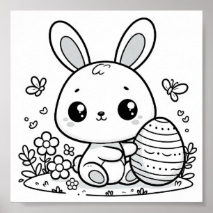 Cute Easter Colouring Pages For Kids Poster