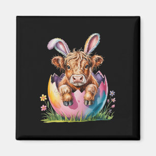 Cute Easter Cow Spring Egg Cows Lover Bunny Ears  Magnet