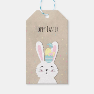 Cute Easter craft style bunny Gift Tags