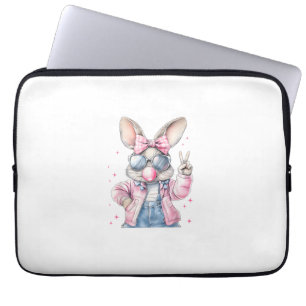Cute Easter Day Bunny Blowing Bubble Rabbit Women  Laptop Sleeve