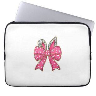 Cute Easter Day Coquette Bow Bunny Rabbit Womens G Laptop Sleeve