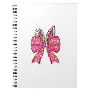 Cute Easter Day Coquette Bow Bunny Rabbit Womens G Notebook