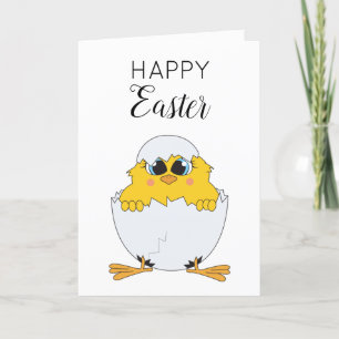 Cute Easter Egg & Chick Happy Easter Holiday Card