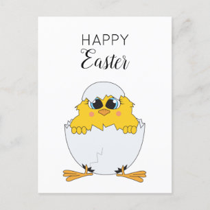 Cute Easter Egg & Chick Happy Easter Holiday Postcard