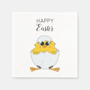 Cute Easter Egg & Chick Happy Easter Napkin