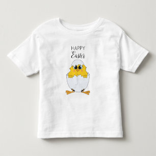 Cute Easter Egg & Chick Happy Easter  Toddler T-Shirt
