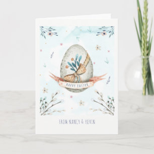 Cute Easter egg Happy EasterCard Holiday Card