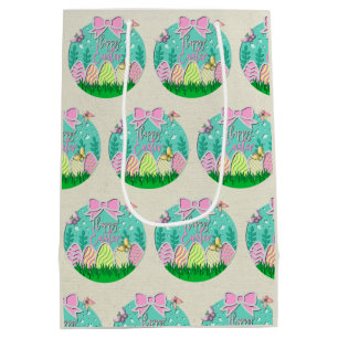 Cute Easter Egg Hunt and Colourful Butterflies Medium Gift Bag