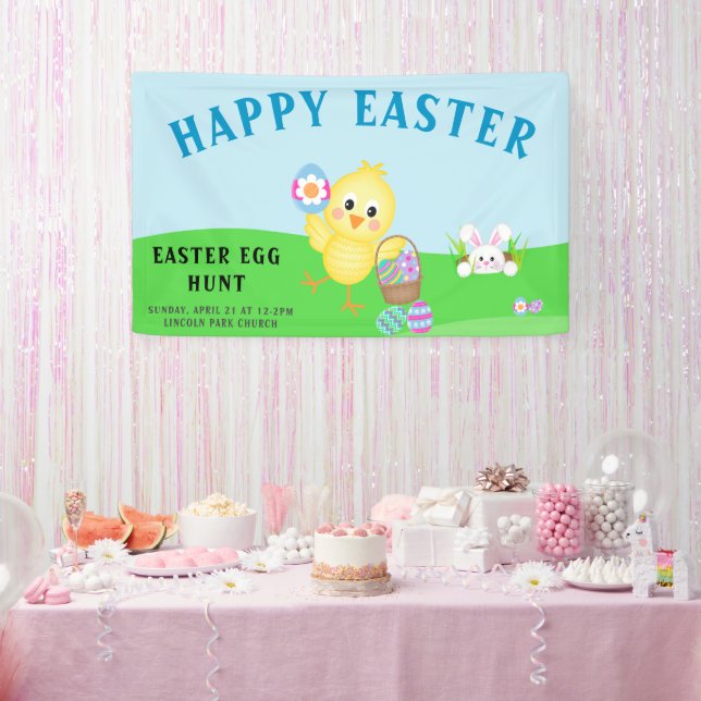 Cute Easter Egg Hunt Banner (Party)