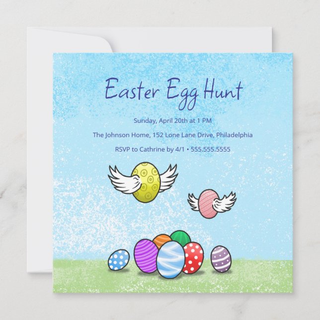 Cute Easter Egg Hunt Invitation (Front)