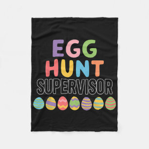 Cute Easter Egg Hunt Supervisor Fleece Blanket