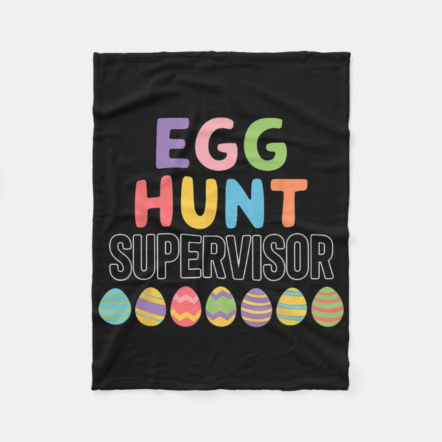 Cute Easter Egg Hunt Supervisor  Fleece Blanket (Front)