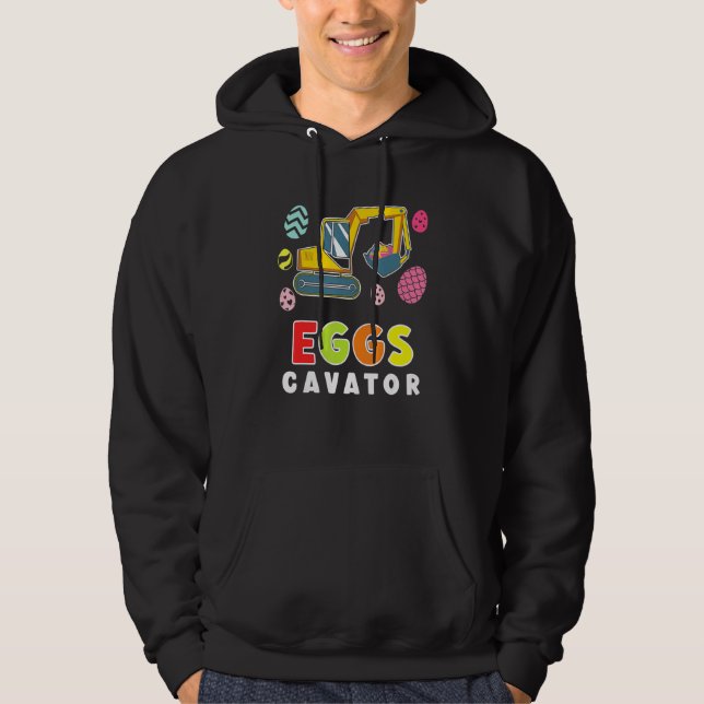 Cute Easter Egg Hunt Toddlers Funny Eggscavator Hoodie (Front)