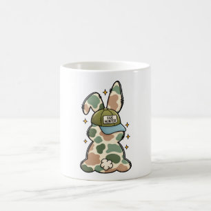 Cute Easter Egg Hunter Bunny – Funny Camouflage Ra Coffee Mug