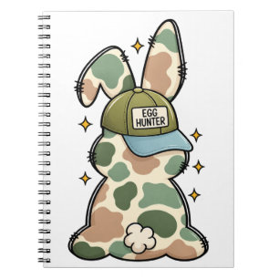 Cute Easter Egg Hunter Bunny – Funny Camouflage Ra Notebook