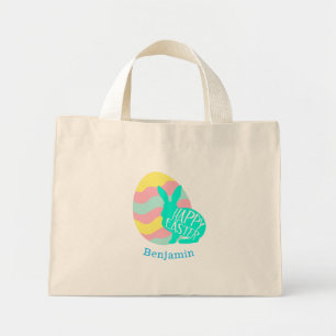 Cute Easter Egg Hunter Bunny  Mini Tote Bag