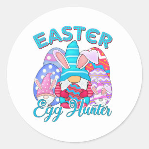 cute Easter egg hunter party kids Classic Round Sticker
